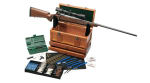 Набор для чистки оружия .17-.50 кал., универсальный, 63 предмета, подставка для чистки, дерев. кофре, DAC TBX96W